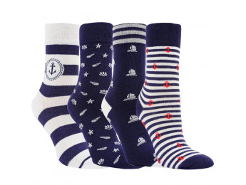 11912 - Dámske bavlnené ponožky " SCHIFF AHOI" - 3 páry/bal.