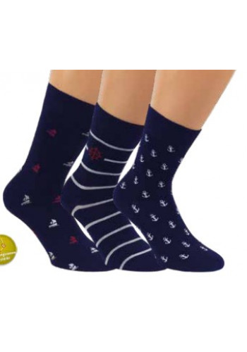 11917 - Dámske bavlnené ponožky "ATLANTIK" - 3 páry/bal.