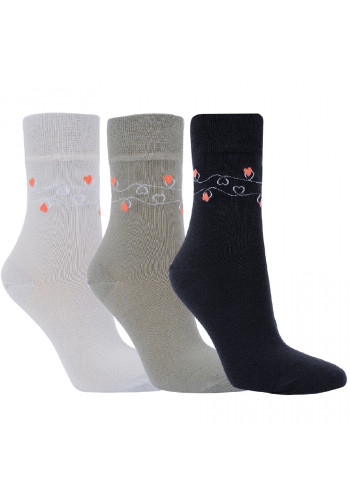 11918 - Dámske bavlnené ponožky "HERZBLATT" - 3 páry/bal.