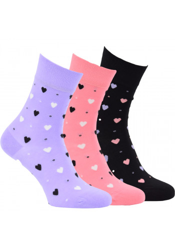11919 - Dámske bavlnené ponožky "SWEETHEART" - 3 páry/bal.