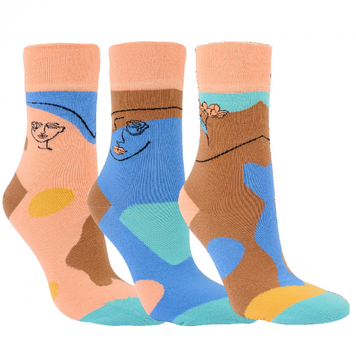 12014 - Dámske bavlnené ponožky "DIVA" - 3 páry/bal.