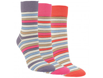 12021 - Dámske bavlnené ponožky "KUNTERBUNT" - 3 páry/bal.