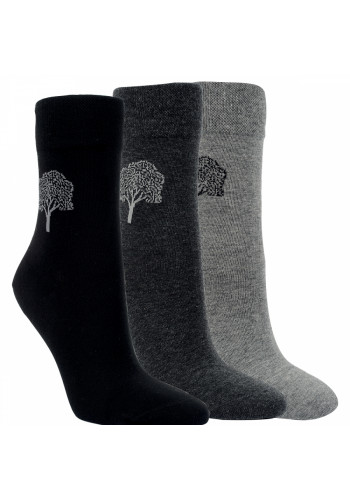 12024 - Dámske bavlnené ponožky "LINDENBAUM" - 3 páry/bal.