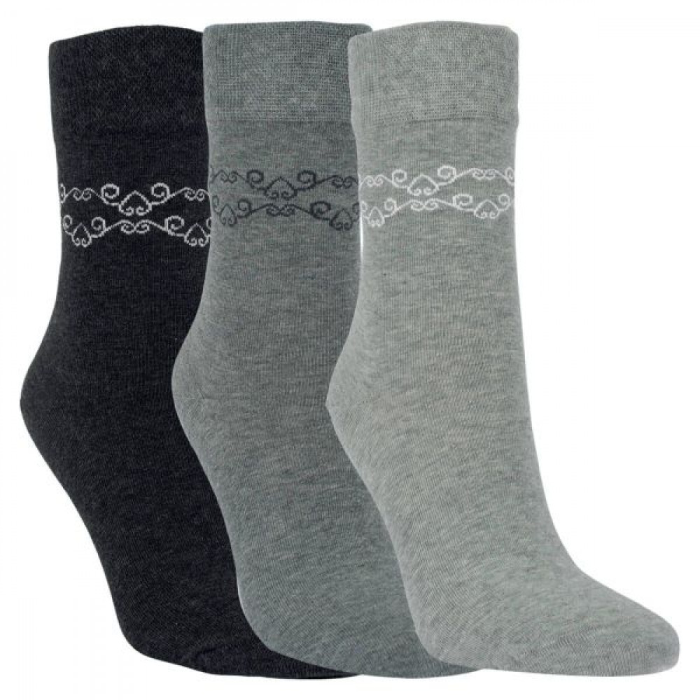 12064 - Dámske bavlnené ponožky "ANGELA" - 3 páry/bal.