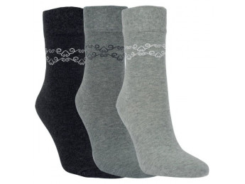12064 - Dámske bavlnené ponožky "ANGELA" - 3 páry/bal.
