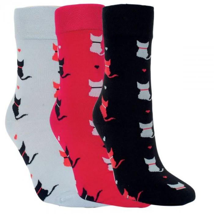 12066 - Dámske bavlnené ponožky "KATER" - 3 páry/bal.