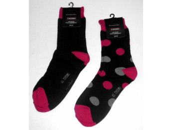 12786 - Dámske termo ponožky "PUNKTE" -  2 páry/bal.