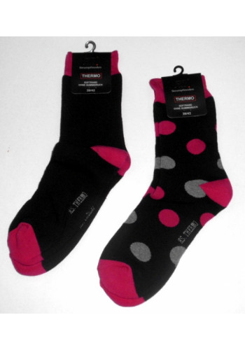 12786 - Dámske termo ponožky "PUNKTE" -  2 páry/bal.