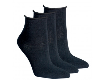 15264 - Dámske členkové ponožky "ROLLRAND, SCHWARZ" - 3 páry/bal.