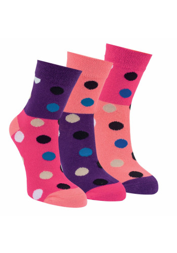 20864 - detské bavlnené ponožky "PINK DOTS"- 3 páry/bal.