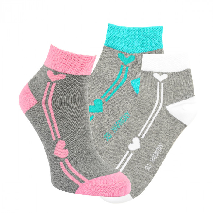 21114 - Detské skrátené ponožky "LOVE GIRL" - 3 páry/bal.