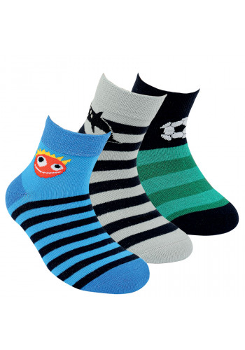 21159 - Detské skrátené ponožky "STREIFEN" - 3 páry/bal.
