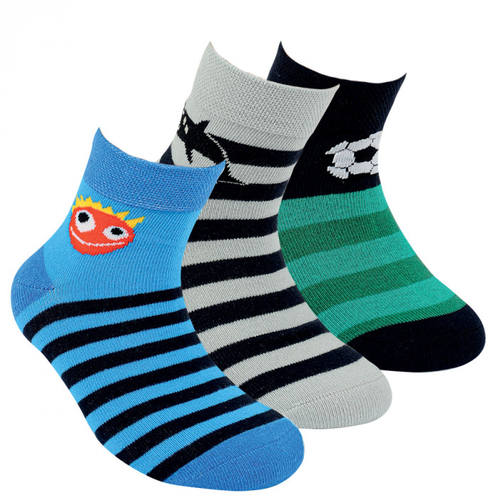 21159 - Detské skrátené ponožky "STREIFEN" - 3 páry/bal.