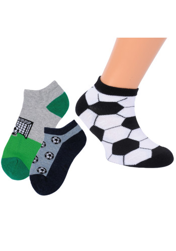 21251 - Detské bavlnené ťapky "FUSSBALL" - 3 páry/bal.