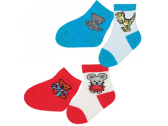 24580 - Dojčenské ponožky "HAPPY ANIMALS" - 2 páry/bal.
