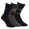 32118 - Pánske bavlnené ponožky "KARO BLACK" - 3 páry/bal.