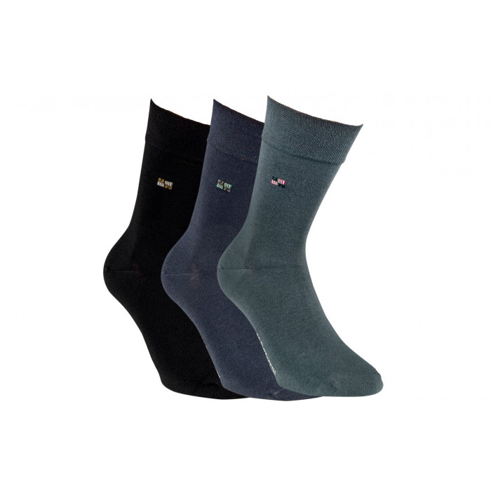 32165-A- Pánske bavlnené ponožky s malým vzorom „CLASSIC DESIGN“ - 3 páry/bal.