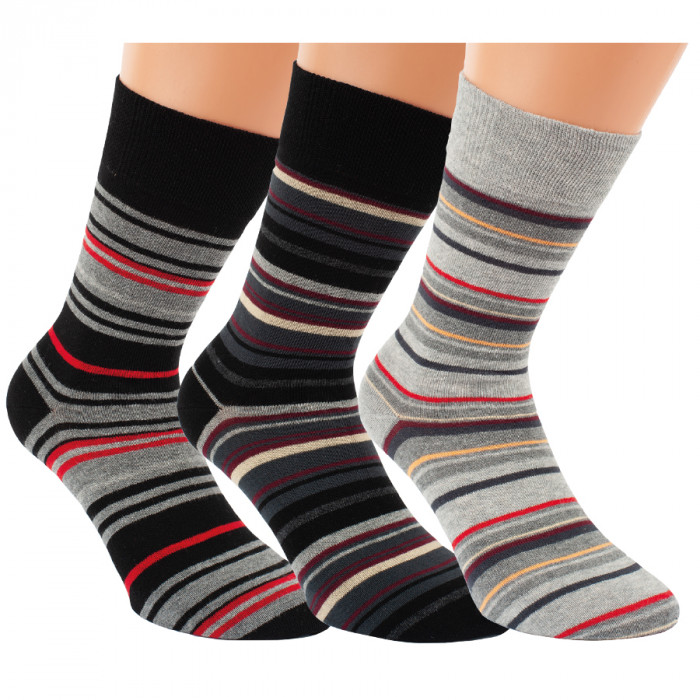 32177 - Pánske bavlnené ponožky "RINGEL" - 3 páry/bal.