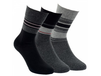 32186 - Pánske bavlnené ponožky "MELANGE STREIFEN" - 3 páry/bal.