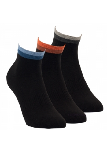35172- Pánske kotníkové ponožky ,,SCHWARZ" - 3 páry/bal.