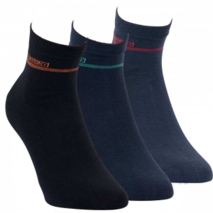 35173- Pánske vzorované kotníkové ponožky ,,BLUE" - 3 páry/bal.