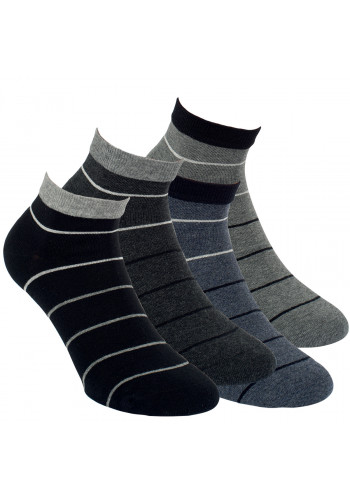 35192 - Pánske členkové ponožky "STREIFEN" - 3 páry/bal.