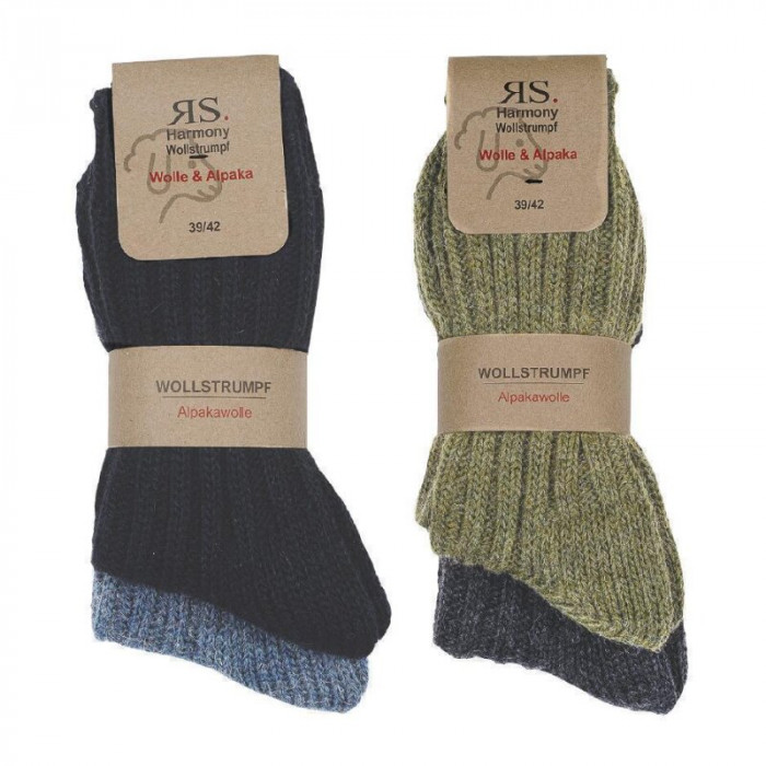 43346 - Dámske a pánske vlnené ponožky-2 páry/bal.