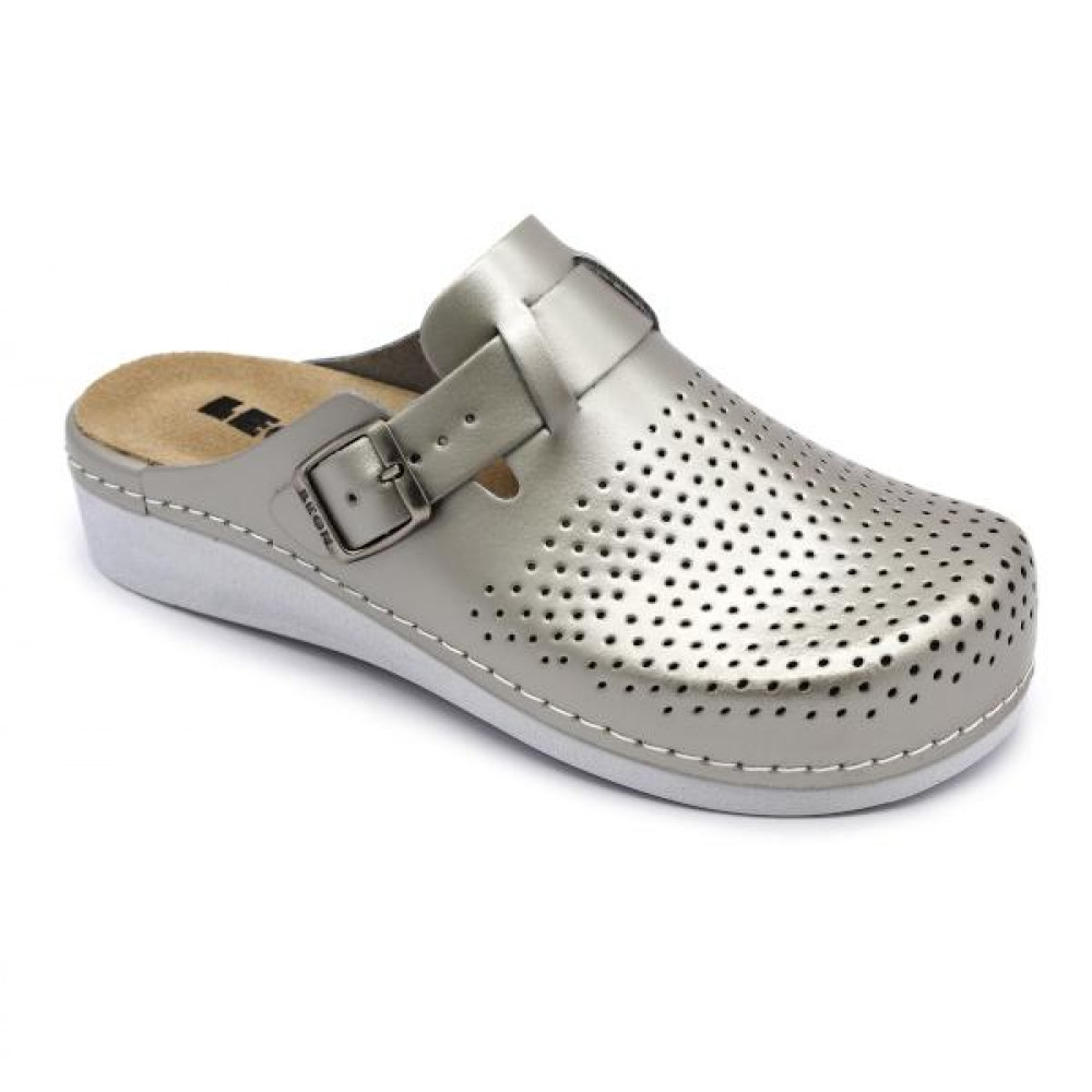 Sabots Mules LEON 5001 Femme – Cuir Véritable – Boucle Réglable – Confort Quotidien Maison & Travail