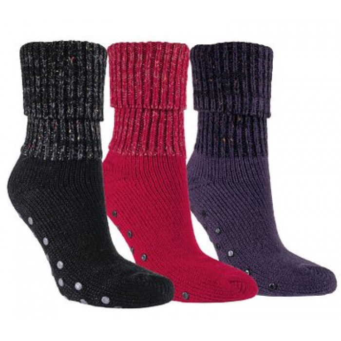 14462- Dámske domáce ponožky s gumenou podrážkou "STOPPER"- 1 pár