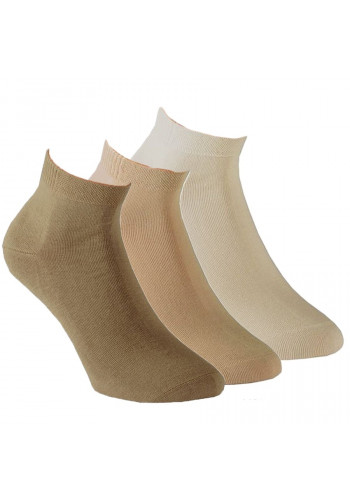 15270- Dámske bavlnené členkové ponožky „CLASSIC NATUR“- 3 páry/bal.