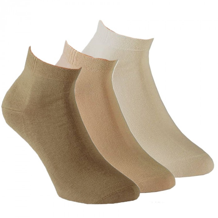 15270- Dámske bavlnené členkové ponožky „CLASSIC NATUR“- 3 páry/bal.