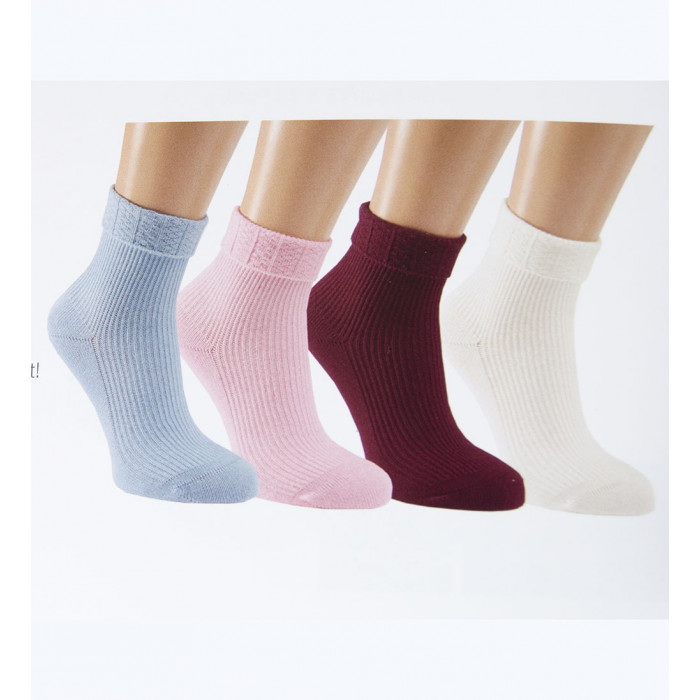 21074- Dievčenské bavlnené ponožky „UMSCHLAG“ - 2 páry/bal.
