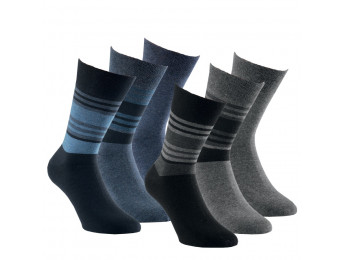 32095- Pánske bavlnené zdravotné ponožky „STREIFEN DESIGN“ - 3 páry/bal.