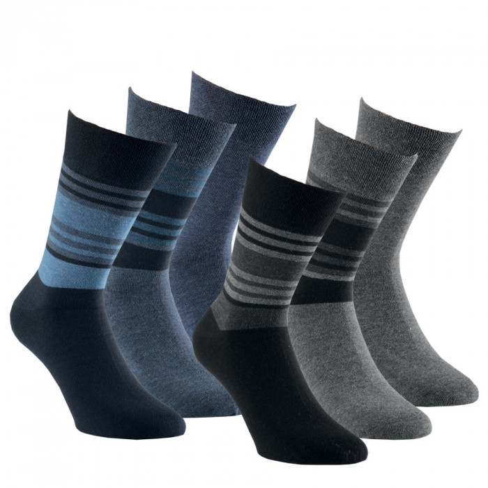 32095- Pánske bavlnené zdravotné ponožky „STREIFEN DESIGN“ - 3 páry/bal.