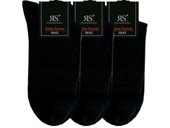 32029- Pánske bavlnené zdravotné skrátené ponožky "SCHWARZ" - 3 páry/bal.