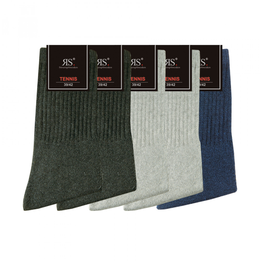 39031- Pánske bavlnené tenisové ponožky XL "UNI WEISS" - 5 párov/bal.