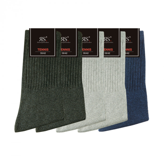 39031- Pánske bavlnené tenisové ponožky XL "UNI WEISS" - 5 párov/bal.