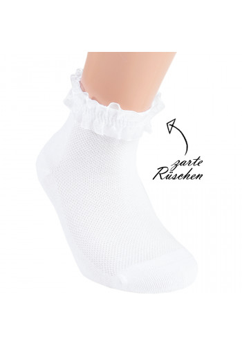 21094- Dievčenské krajkové bavlnené ponožky "RÜSCHEN"- 3 páry/bal.